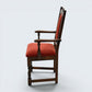 6 Old Charm Dining Chairs Burnt Red Upholstery Tudor Brown FREE UK Delivery