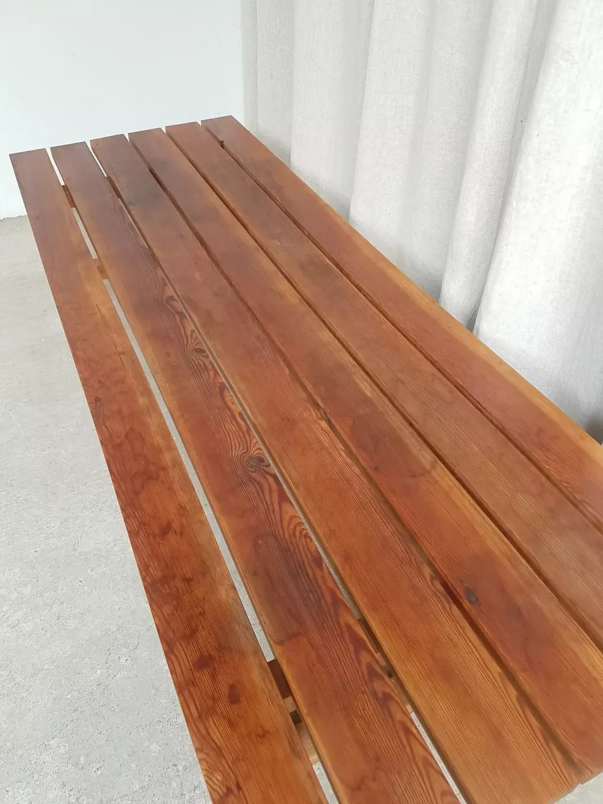 Vintage Mid Century Danish Pine Slatted Bench Seat Coffee Table Scandi Retro R477