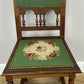 Pair of Chairs Antique French Style Oak Floral Upholstered Chairs LOT 6515