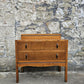 Vintage Oak Chest of Drawers: Mid-Century Modern Tallboy Cabinet Two Drawer