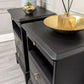 Black Stag Minstrel Pair Of 2 Drawer Narrow Bedside Tables