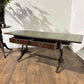Vintage Mahogany Drop-Leaf Coffee Table with Tooled Leather Top