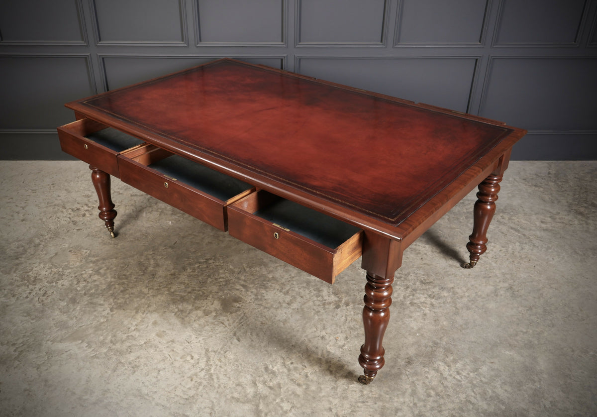Early Victorian Mahogany Partners Writing Table