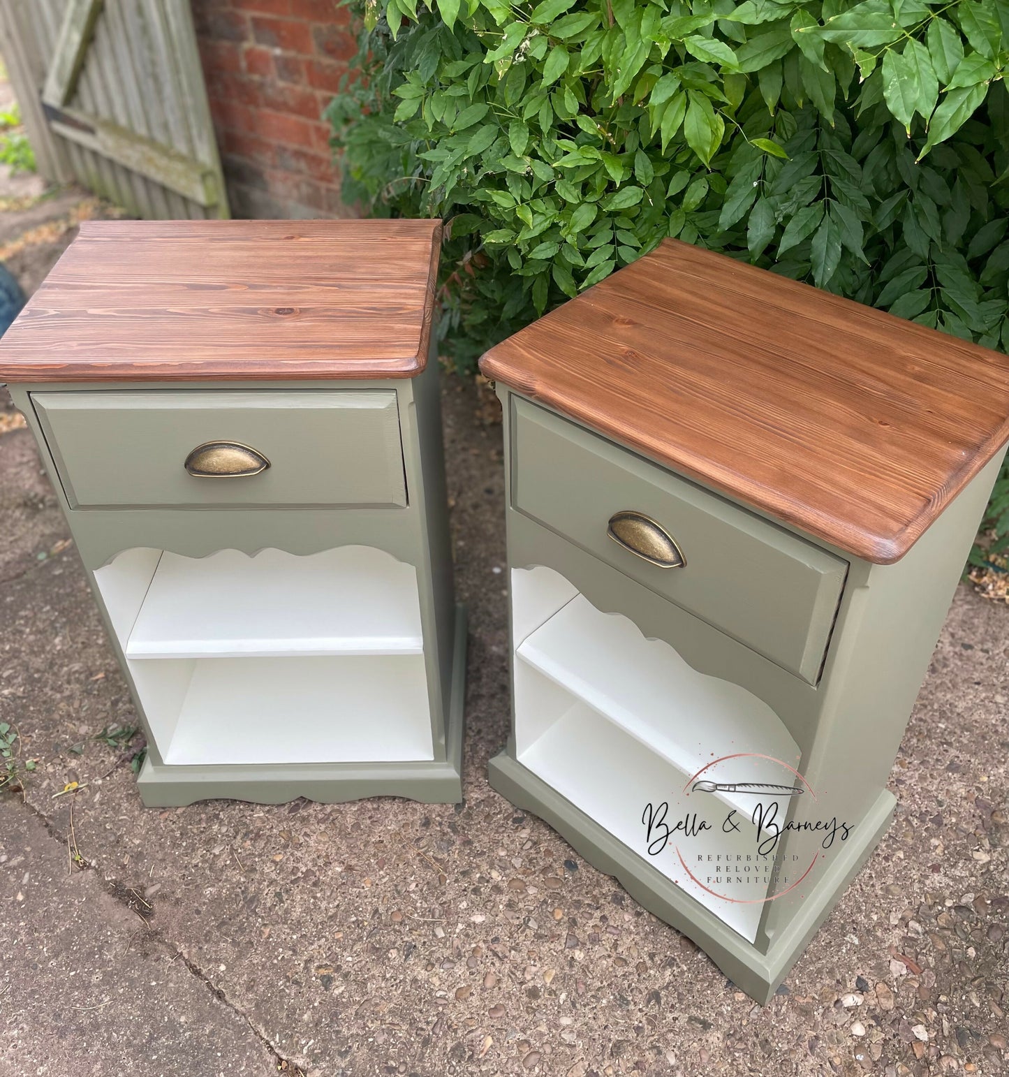Solid Pine Farmhouse Rustic Bedside Cabinets Drawers