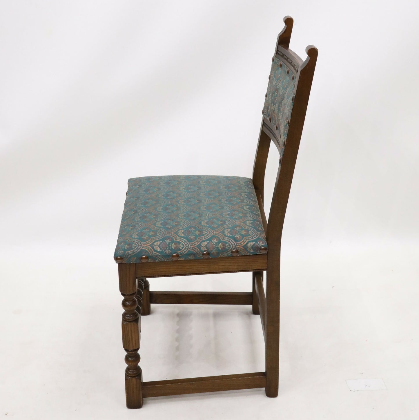 4 Old Charm Dining Chairs Light Oak Sherwood Green Upholstery FREE UK Delivery. SBR9775/0711D
