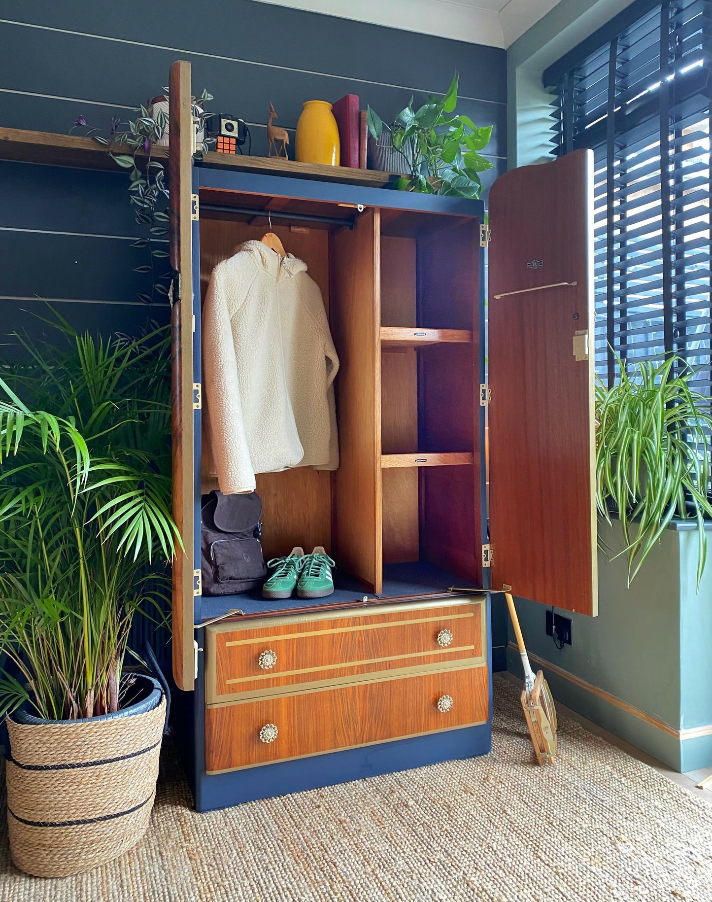Wardrobe, Armoire, Coat Cupboard, Hallrobe, Hallway Storage, Mid Century Retro Vintage.