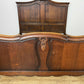 Bed Vintage French Louis XVI Oak Double Bed Frame Carved Headboard LOT 6378