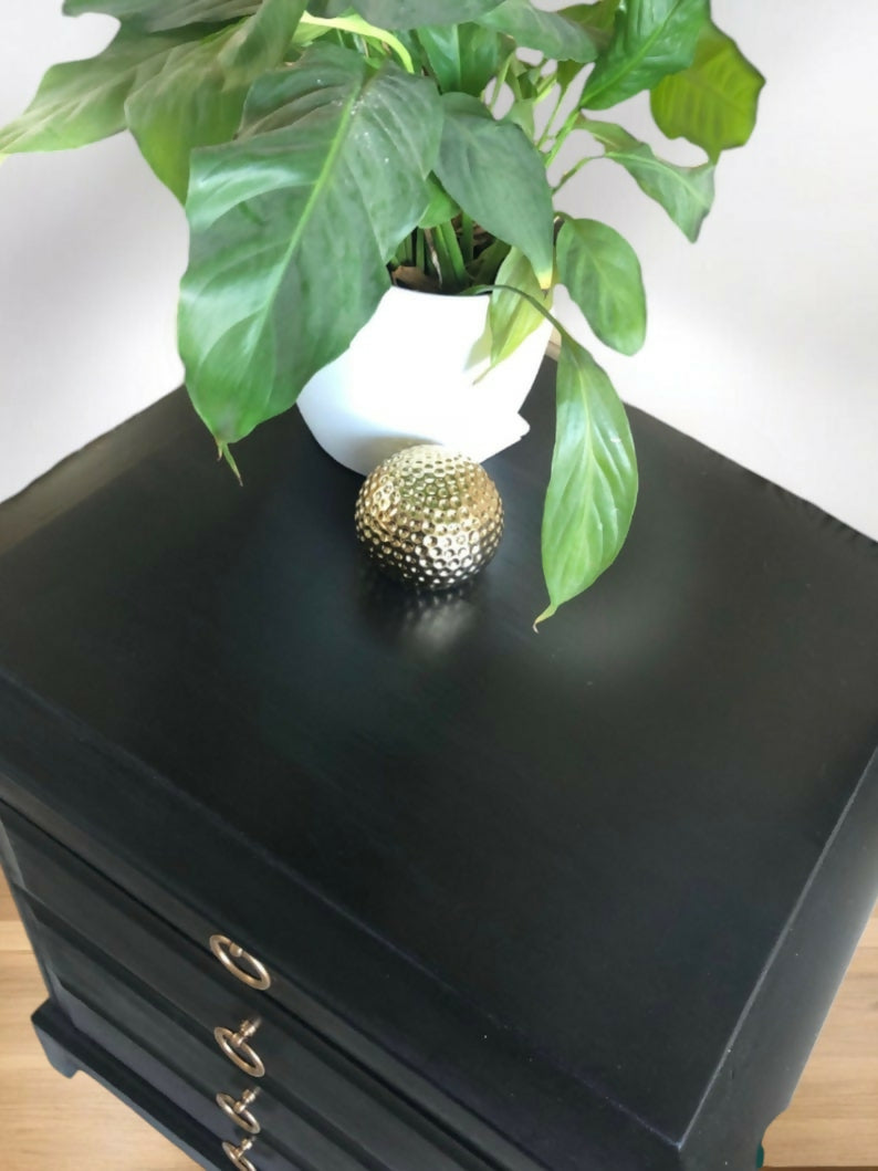 Black Stag minstrel bedside cabinets