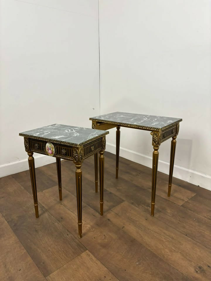 Vintage French Style Nest of Two Tables