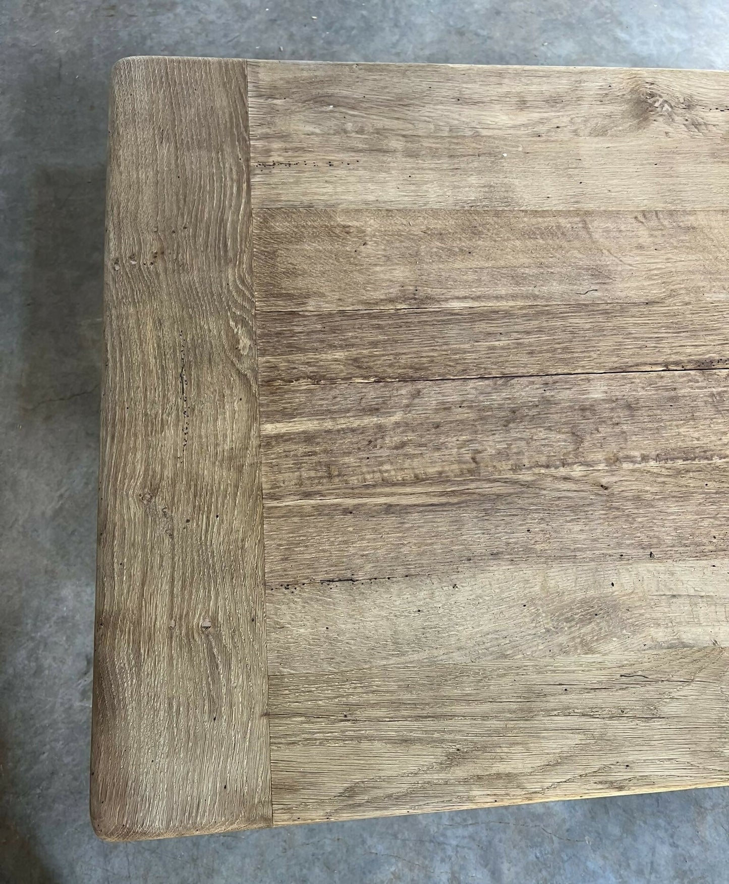 French Oak Farmhouse Kitchen Dining Table With Drawer