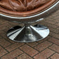 Aviation Swivel Egg Chair With Tan Leather.