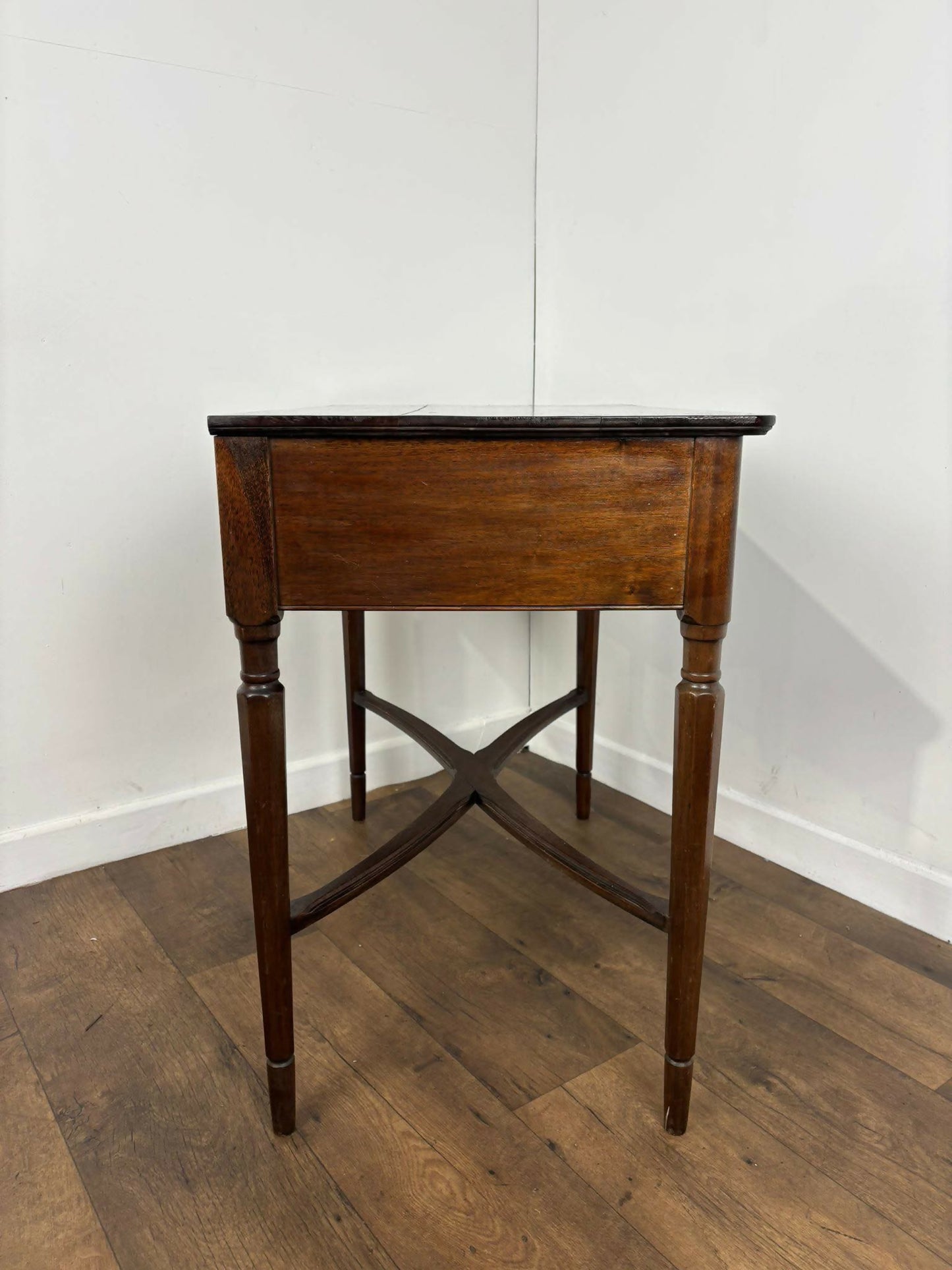 Reproduction Badged 'Strongbow' Two Drawer Side Table with Writing Slide