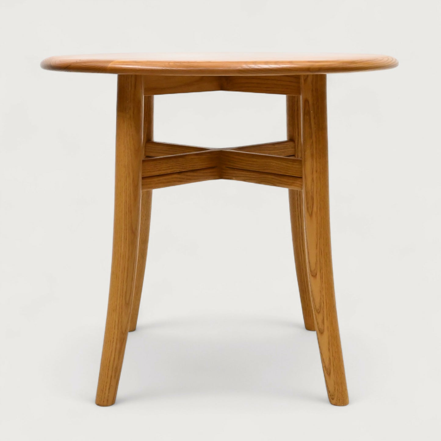 Ercol Round Side Table Light Finish Mid Century Modern Elm Light FREE Delivery*. SBR10877/2908E