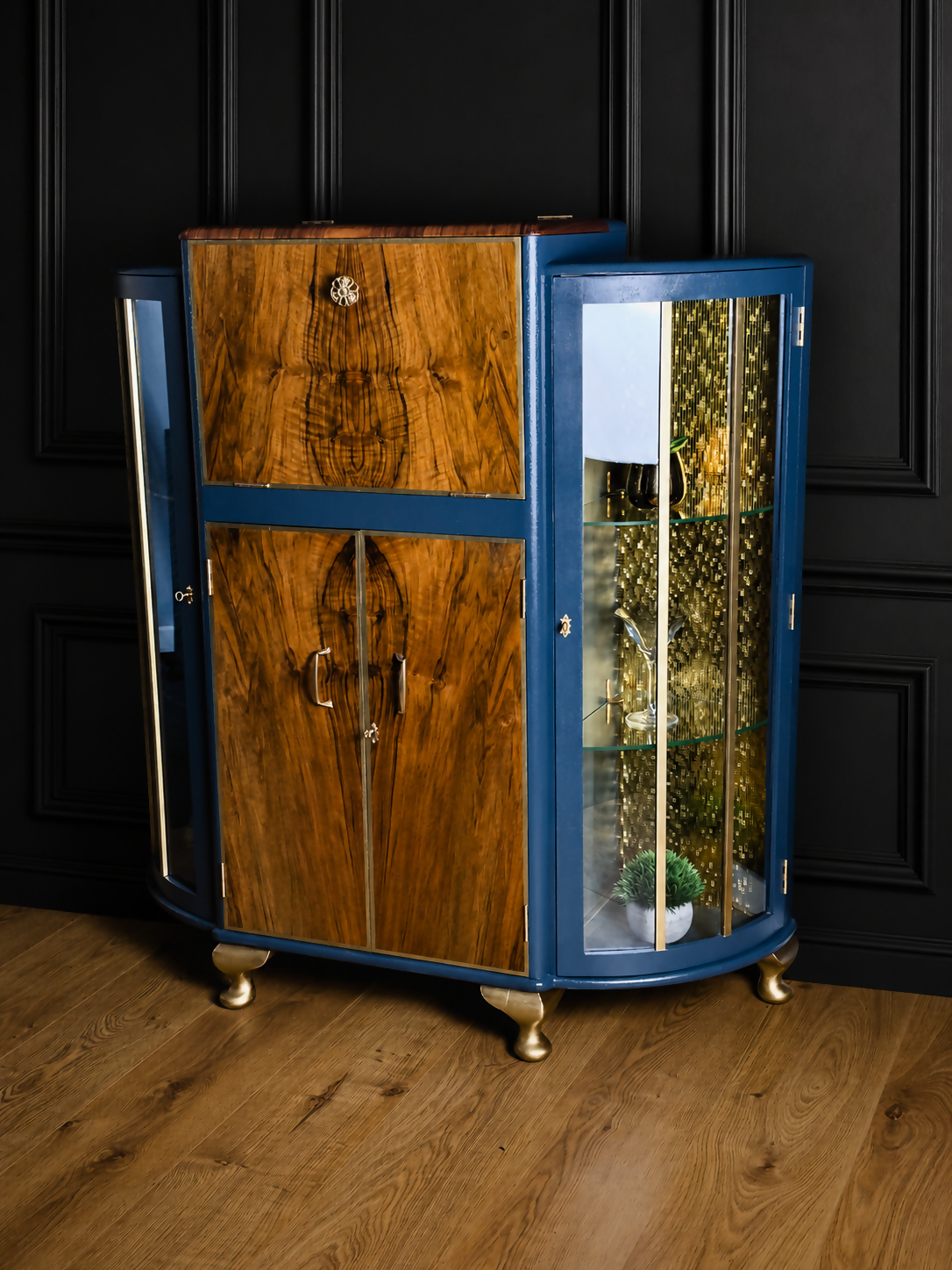 Art Deco Style Cocktail Cabinet/ Display Cabinet
