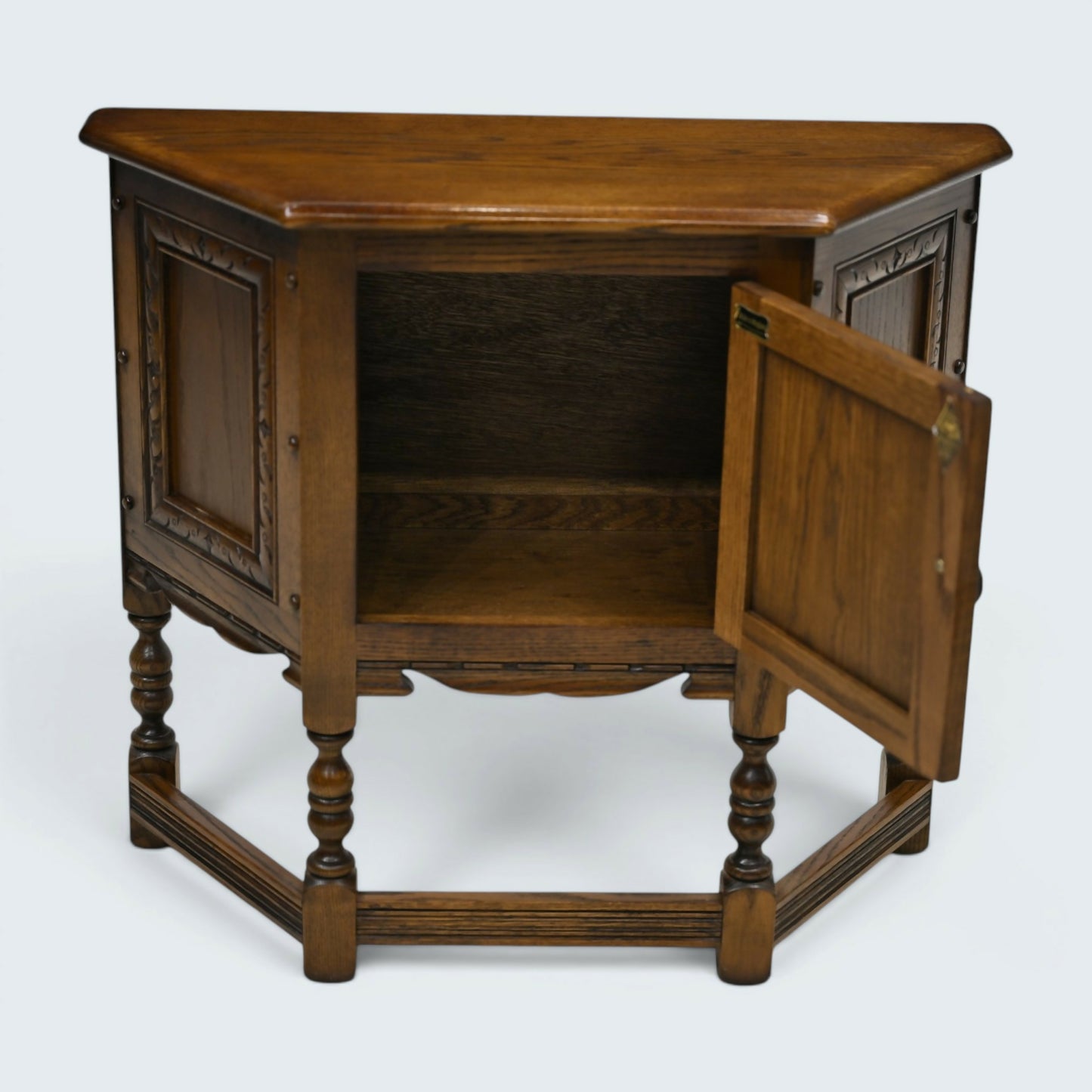 Old Charm Canted Table Hall Table Cupboard Light Oak Finish FREE UK Delivery