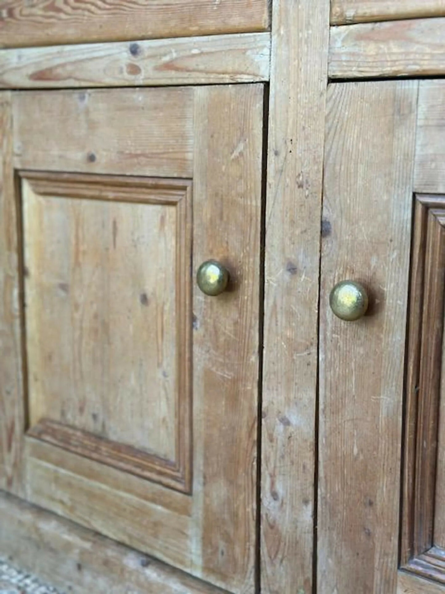 Vintage Pine Cupboard Sideboard | Housekeeper Cupboard | Kitchen Storage Cabinet | Hall Console | Rustic Sideboard