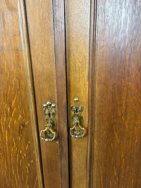 Edwardian Oak Double Wardrobe