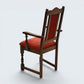 6 Old Charm Dining Chairs Burnt Red Upholstery Tudor Brown FREE UK Delivery