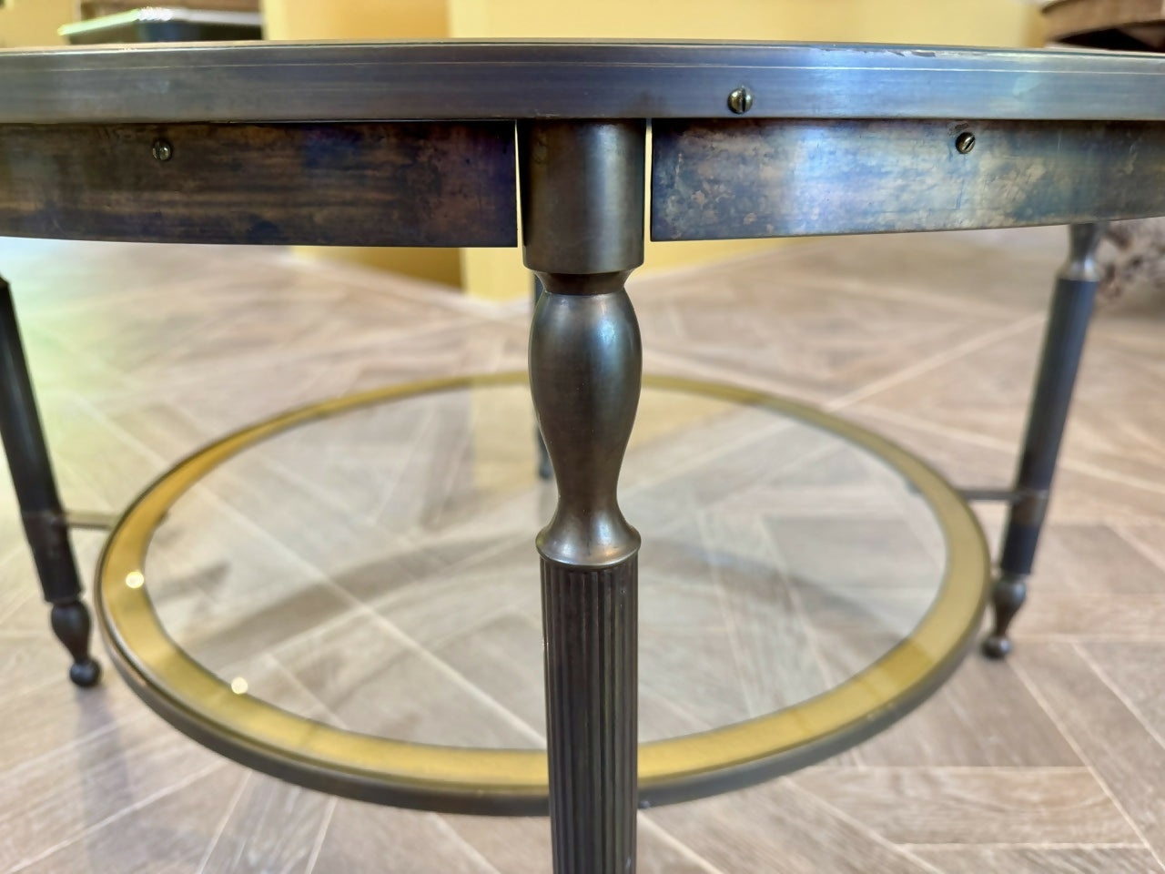 High Quality Parisian Round Brass Coffee Table