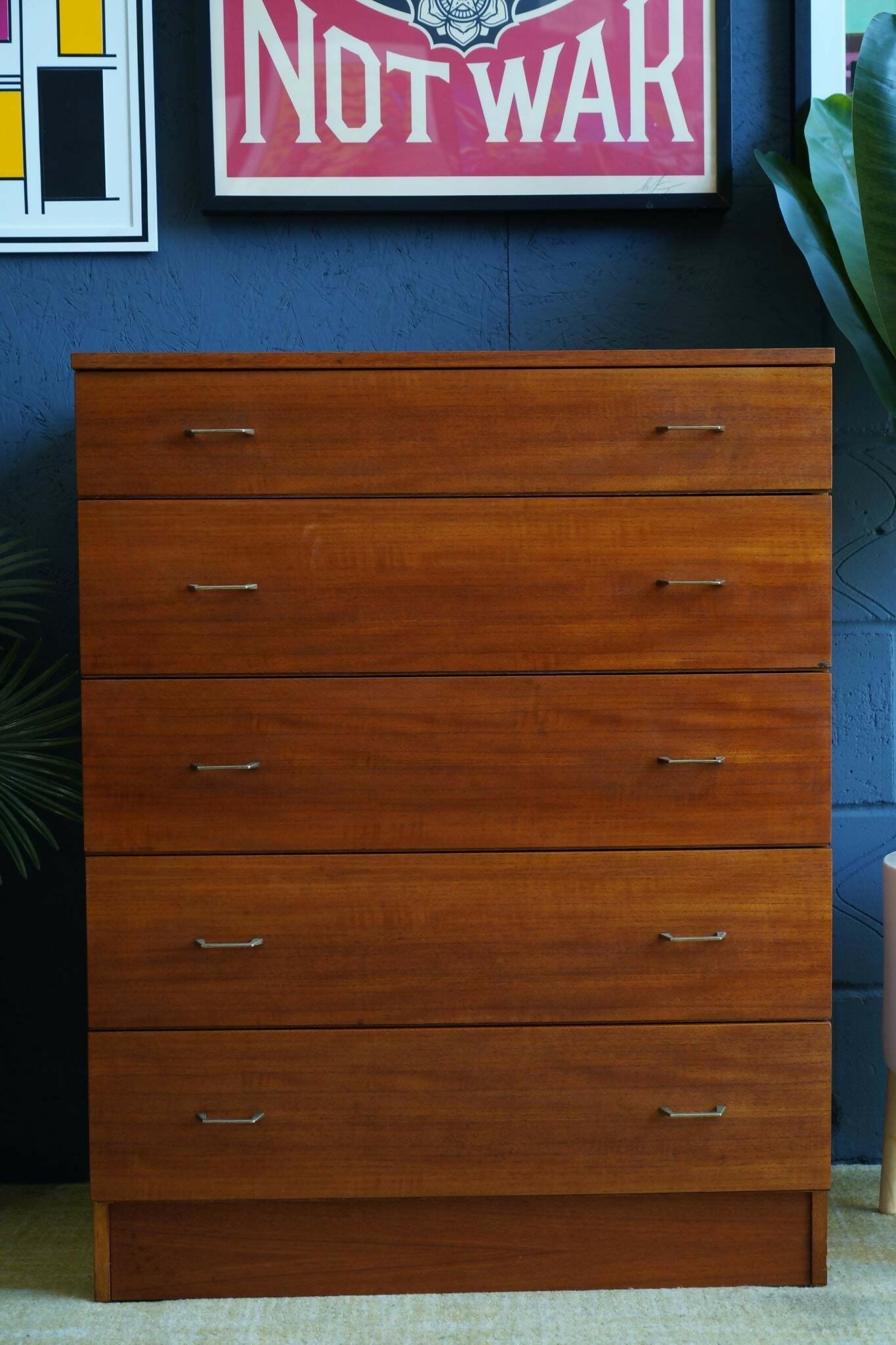 Austin Suite Tallboy Chest Of Drawers Mid Century 1960s (Oak)