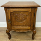 Bedside Table Vintage French Louis Style Oak Nightstand Carved Cabinet LOT 6300