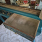 Exquisite Edwardian Cocktail Cabinet Luxury Upcycled – Teal & Peacock Decoupage, Mirrored Bar with LED & Gold Interior