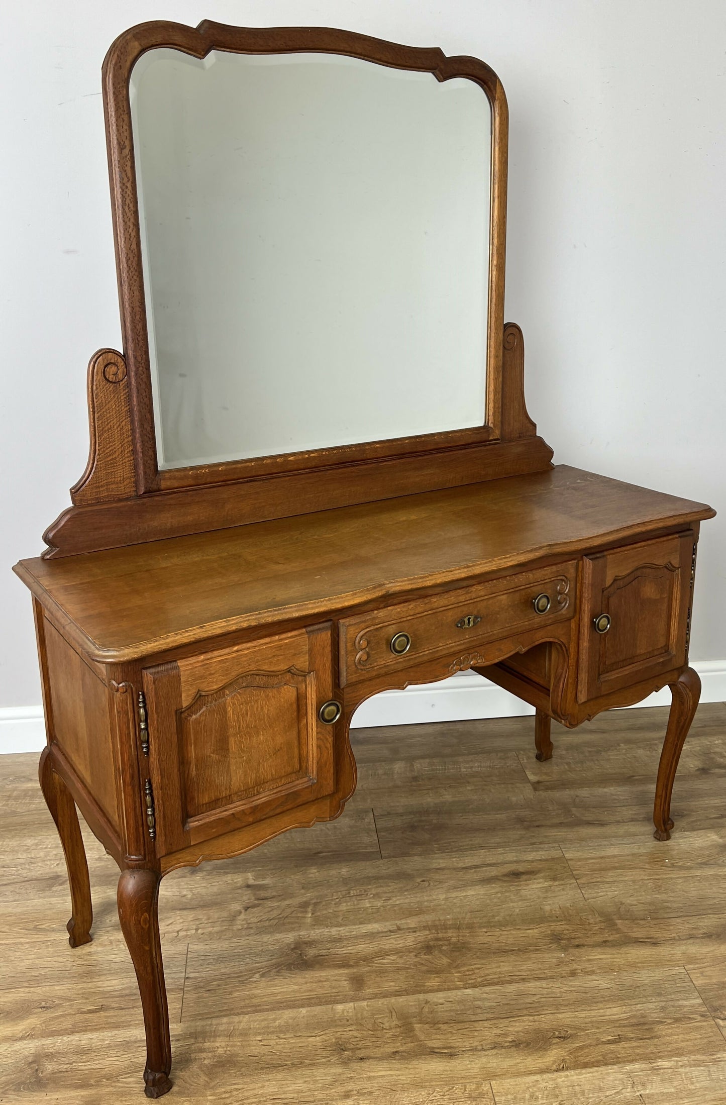 Dressing Table with Mirror Vintage French Oak Louis Vanity Table Makeup LOT 6317