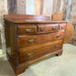 Antique Edwardian Mahogany Breakfront Dressing Three over Two Chest of Drawers, c 1900