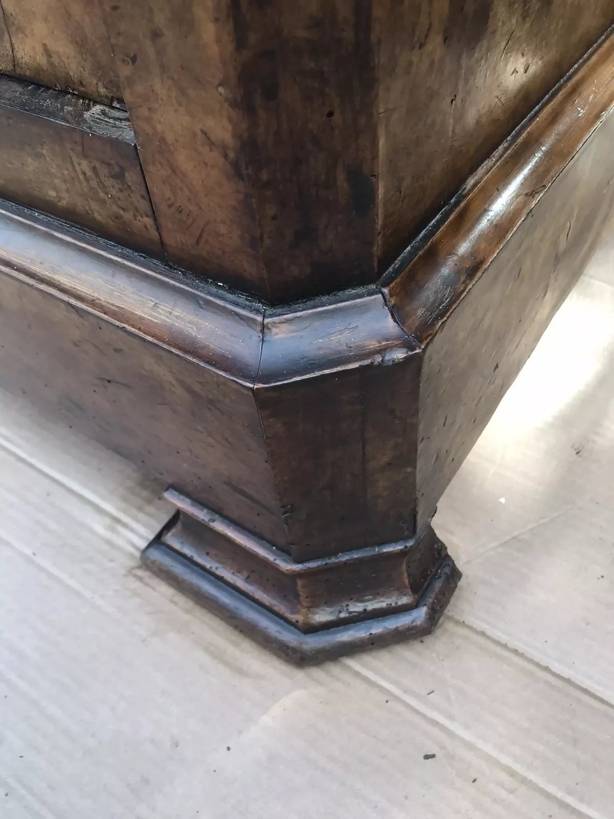 Antique Victorian Burle Walnut Veneer Chiffonier Dresser Server Buffet Sideboard