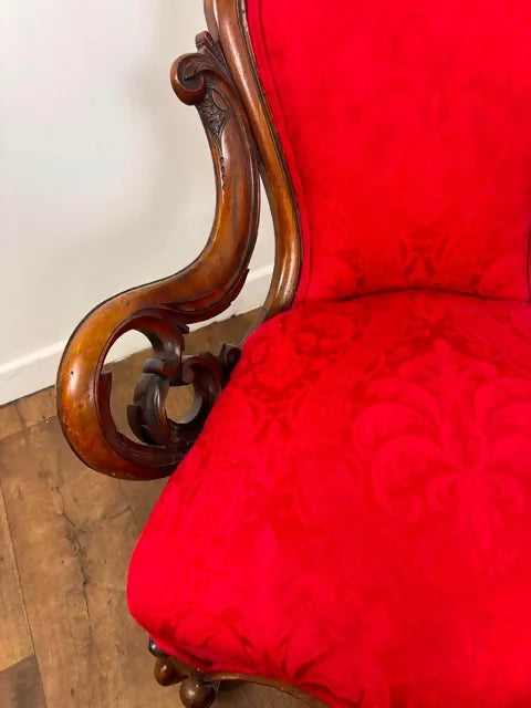 Victorian Mahogany Show Frame Easy Armchair
