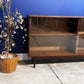 Vintage Glass Teak Display Bookcase Wide Teak Mid Century Glass Display Cabinet