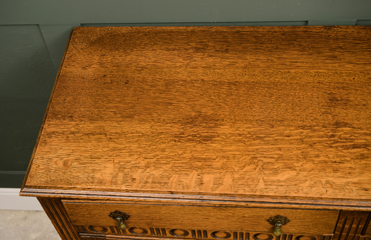 Early 20th Century Oak Sideboard Buffet - Ideal Bathroom Vanity Conversion