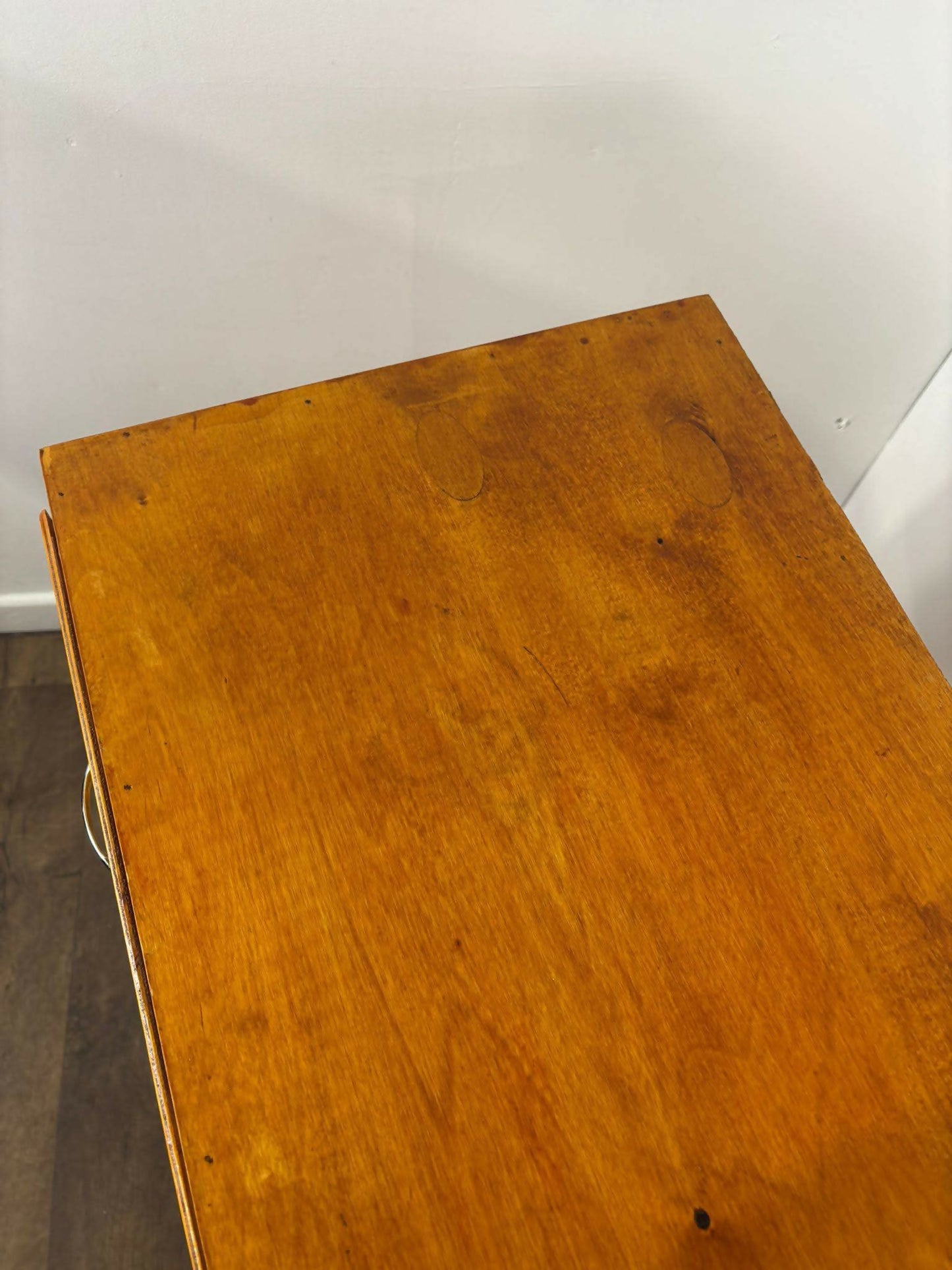 Mid Century Oak Veneer Five Drawer Bedroom Chest