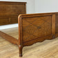 Bed Vintage French Louis XVI Oak King Size Bed Frame Carved Headboard LOT 6383