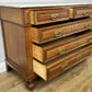 Chest of Drawers Antique French Style Oak Marble Top Carved Cabinet LOT 6448