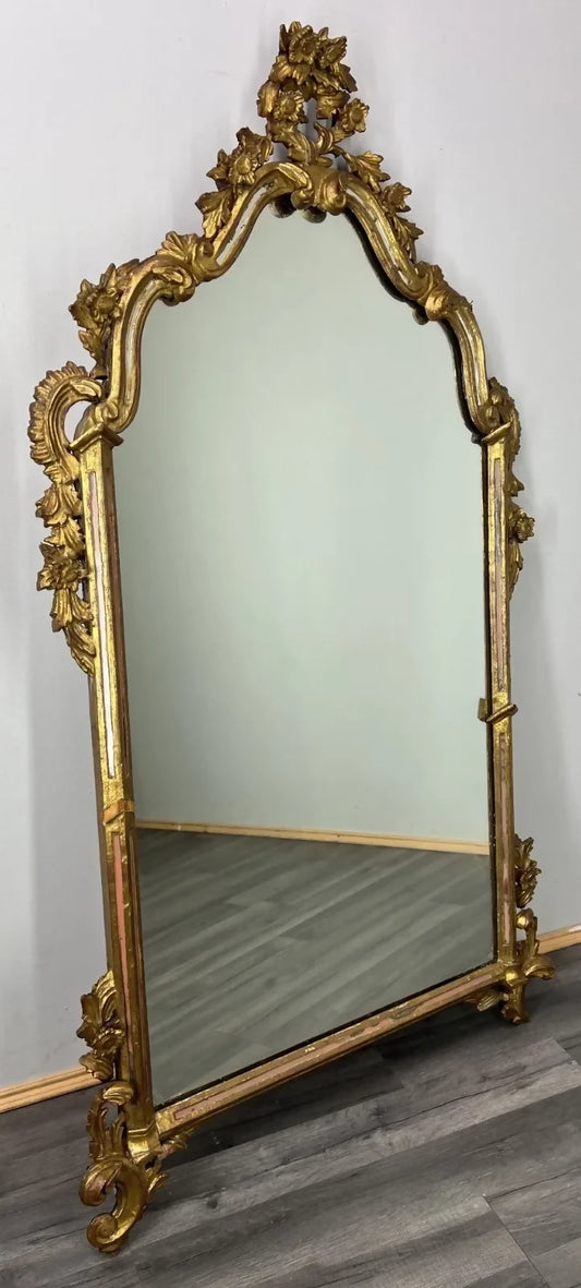 Vintage French Style Carved Wall Mirror Ornate Gilt Wooden Wall Frame LOT 4776