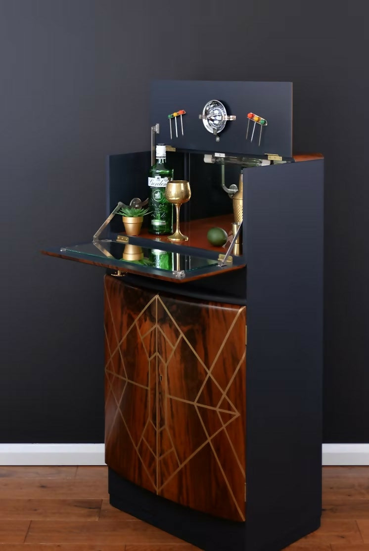 "Kikko" Art Deco Cocktail Cabinet, Vintage 1950s Drinks Cabinet