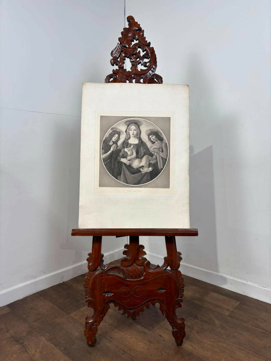 Vintage Religious Print – Virgin and Child with Saint John and an Angel after Botticelli