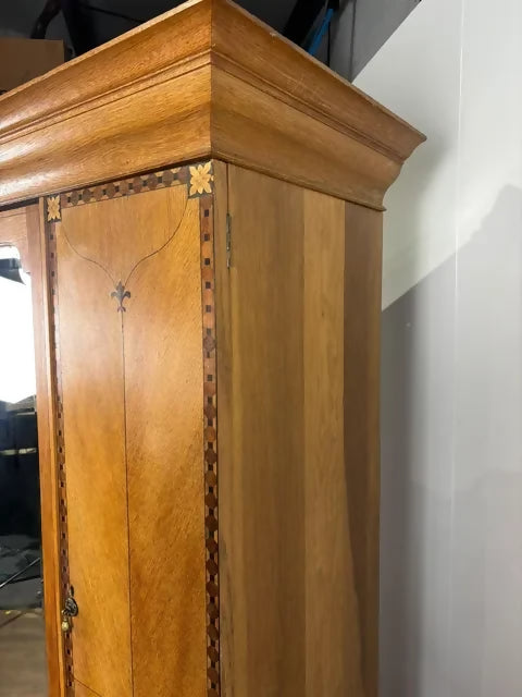 Art Deco Inlaid Oak Mirror Door Wardrobe by Ray & Miles of Liverpool