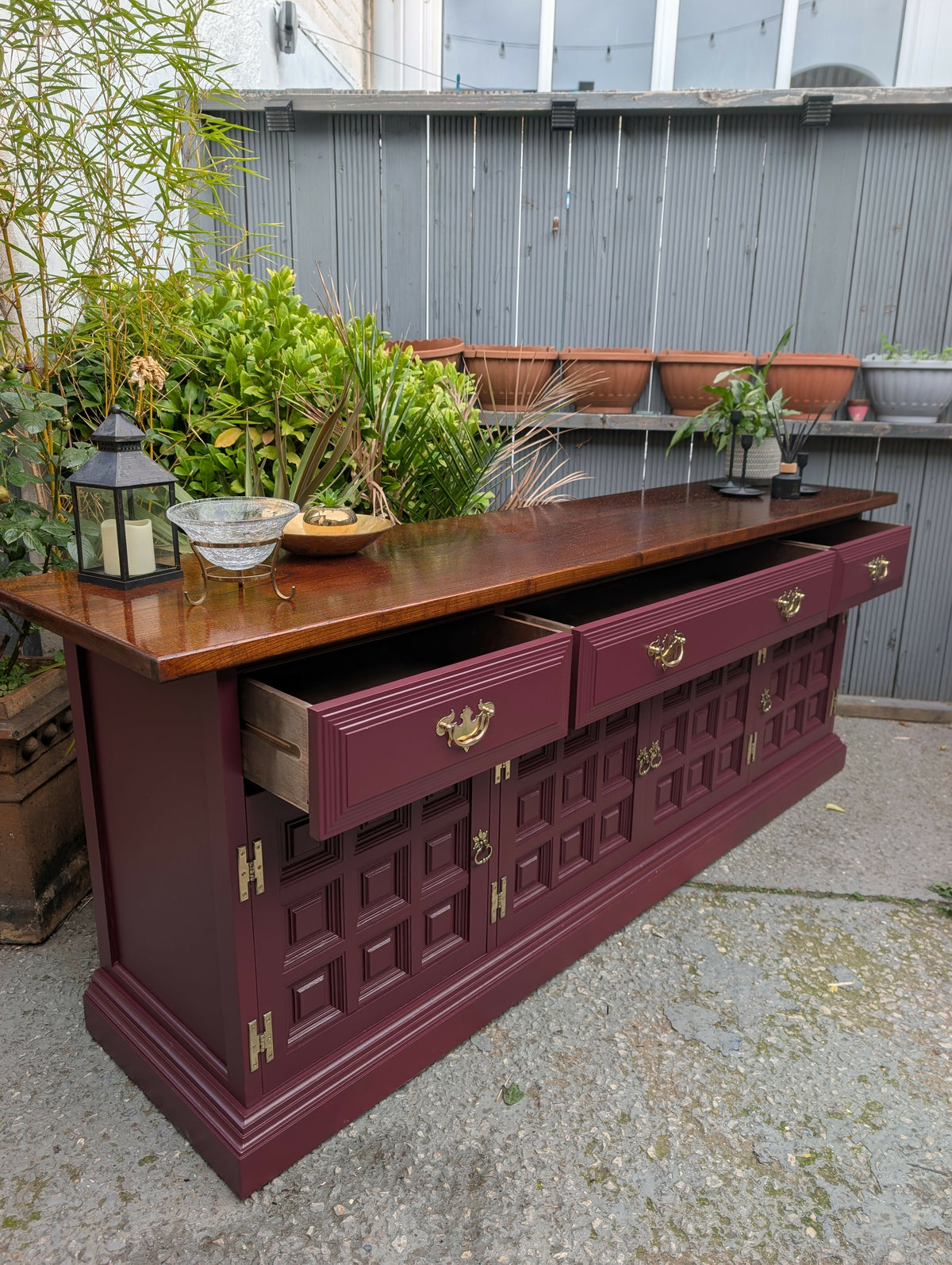 Stunning Solid Oak Carved Younger Toledo Sideboard