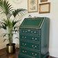 Vintage Green & Gold Writing Bureau Desk