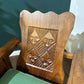 Adjustable Decorative Chair with Tribal Inspired Carvingsas