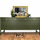 Large Vintage Nathan Sideboard in Bancha Green, olive green mid century drink cabinet, TV stand, media unit,