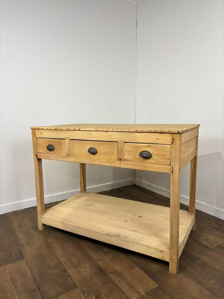 Large Vintage Indian Reclaimed Wood Kitchen Island