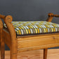 Edwardian Piano Stool – Newly Reupholstered in Bold Geometric Fabric | Vintage Statement Furniture