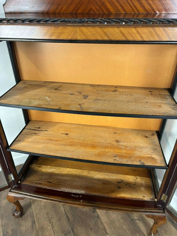 Vintage 1920s Bow Front Glazed Display Cabinet