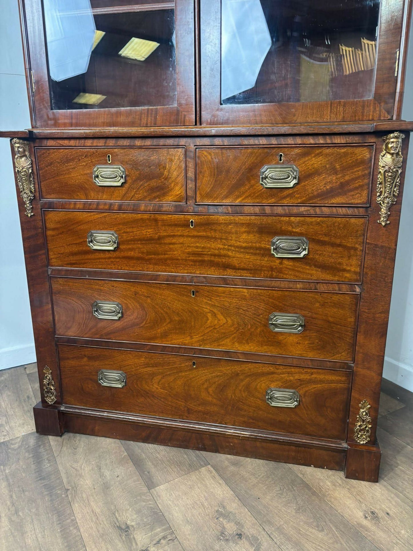 19th century Mahogany Glazed Bookcase