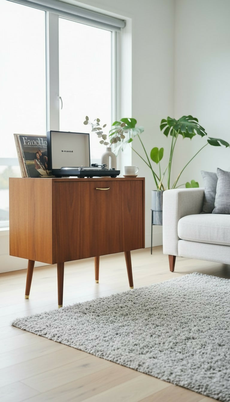 Mid Century Record Storage Cabinet