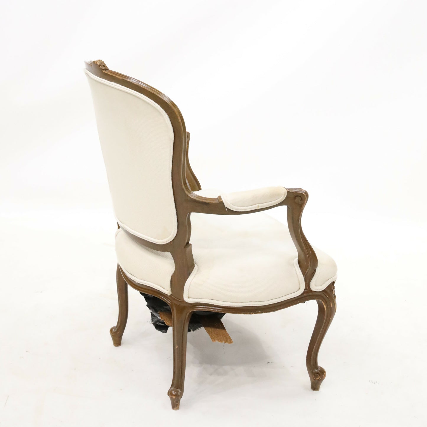 Vintage French Louis Philippe Style Armchair Cream Upholstery FREE UK Delivery
