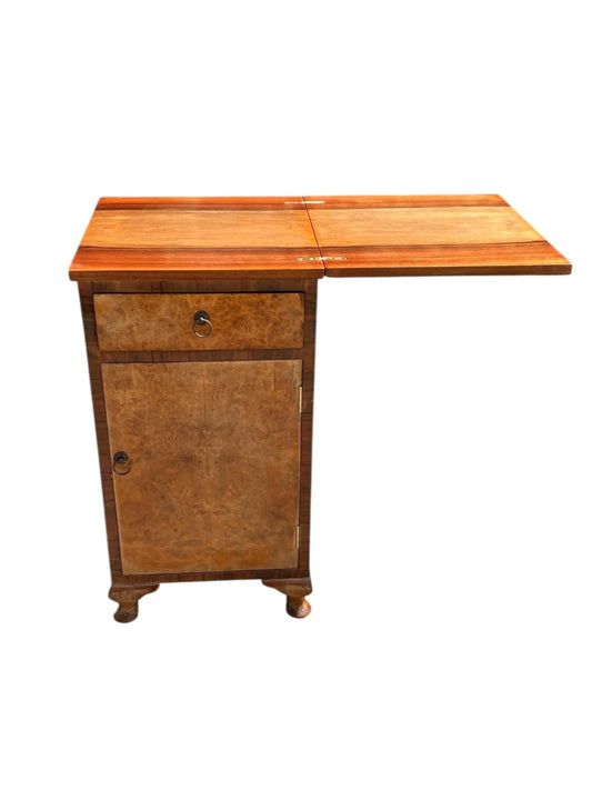 Antique Walnut Deco bedside cupboard